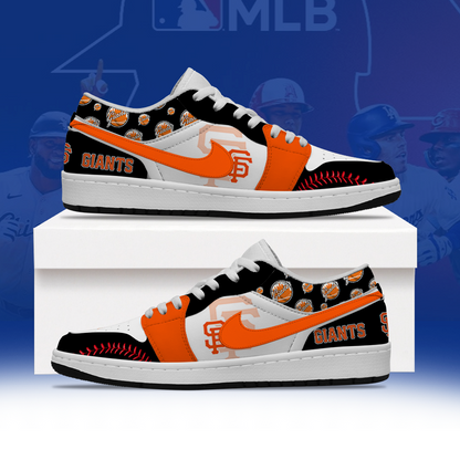LIMITED EDITION - NEW CUSTOMIZED MLB06 SFG SAN FRANCISCO GIANTS AIR JORDAN LOW SHOES