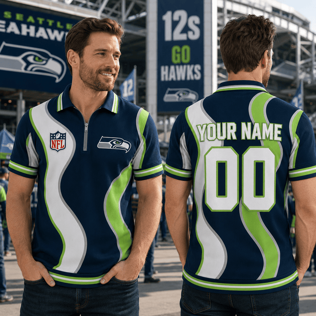 EXCLUSIVE EDITION - NEW CUSTOMIZED NFL06 SSH SEATTLE SEAHAWKS POLO SHIRT, ZIP POLO SHIRT, T-SHIRT, HOODIE, ZIP HOODIE & SWEATSHIRT
