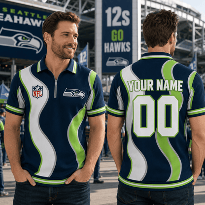 EXCLUSIVE EDITION - NEW CUSTOMIZED NFL06 SSH SEATTLE SEAHAWKS POLO SHIRT, ZIP POLO SHIRT, T-SHIRT, HOODIE, ZIP HOODIE & SWEATSHIRT