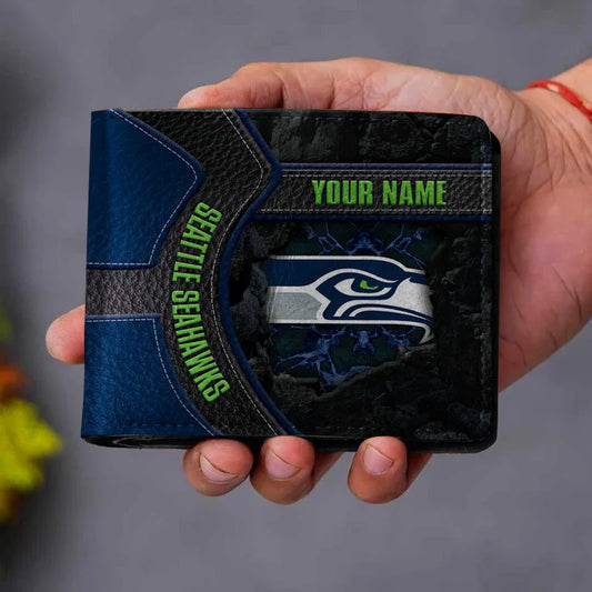VIRAL EDITION - NEW CUSTOMIZED NFL06 SSH SEATTLE SEAHAWKS LEATHER WALLET