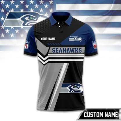 SPECIAL EDITION - NEW CUSTOMIZED NFL06 SSH SEATTLE SEAHAWKS POLO SHIRT, ZIP POLO SHIRT & T-SHIRTS