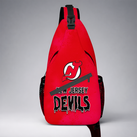 [SUPER SALE] NEW CUSTOMIZED NHL06 NJD NEW JERSEY DEVILS SLING BAG