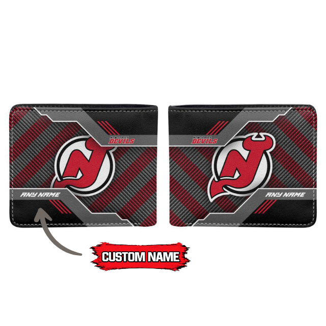 VIRAL EDITION - NEW CUSTOMIZED NHL06 NJD NEW JERSEY DEVILS LEATHER WALLET