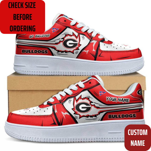 VIRAL EDITION - NEW CUSTOMIZED NCAA FBS06 GEB GEORGIA BULLDOGS AF1 SHOES