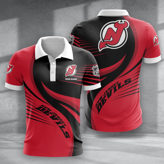 LIMITED EDITION - NEW CUSTOMIZED NHL06 NJD NEW JERSEY DEVILS POLO SHIRT & T-SHIRTS
