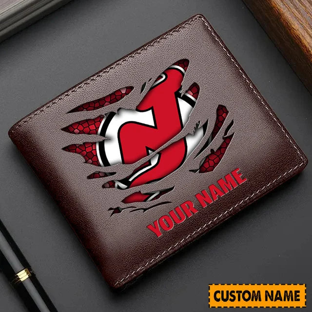 LIMITED EDITION - NEW CUSTOMIZED NHL06 NJD NEW JERSEY DEVILS LEATHER WALLET