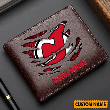 LIMITED EDITION - NEW CUSTOMIZED NHL06 NJD NEW JERSEY DEVILS LEATHER WALLET