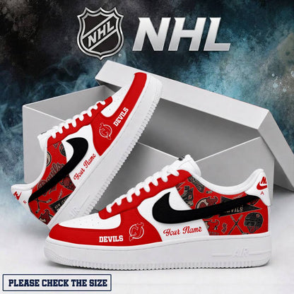 LIMITED EDITION - NEW CUSTOMIZED NHL06 NJD NEW JERSEY DEVILS AF1 SHOES