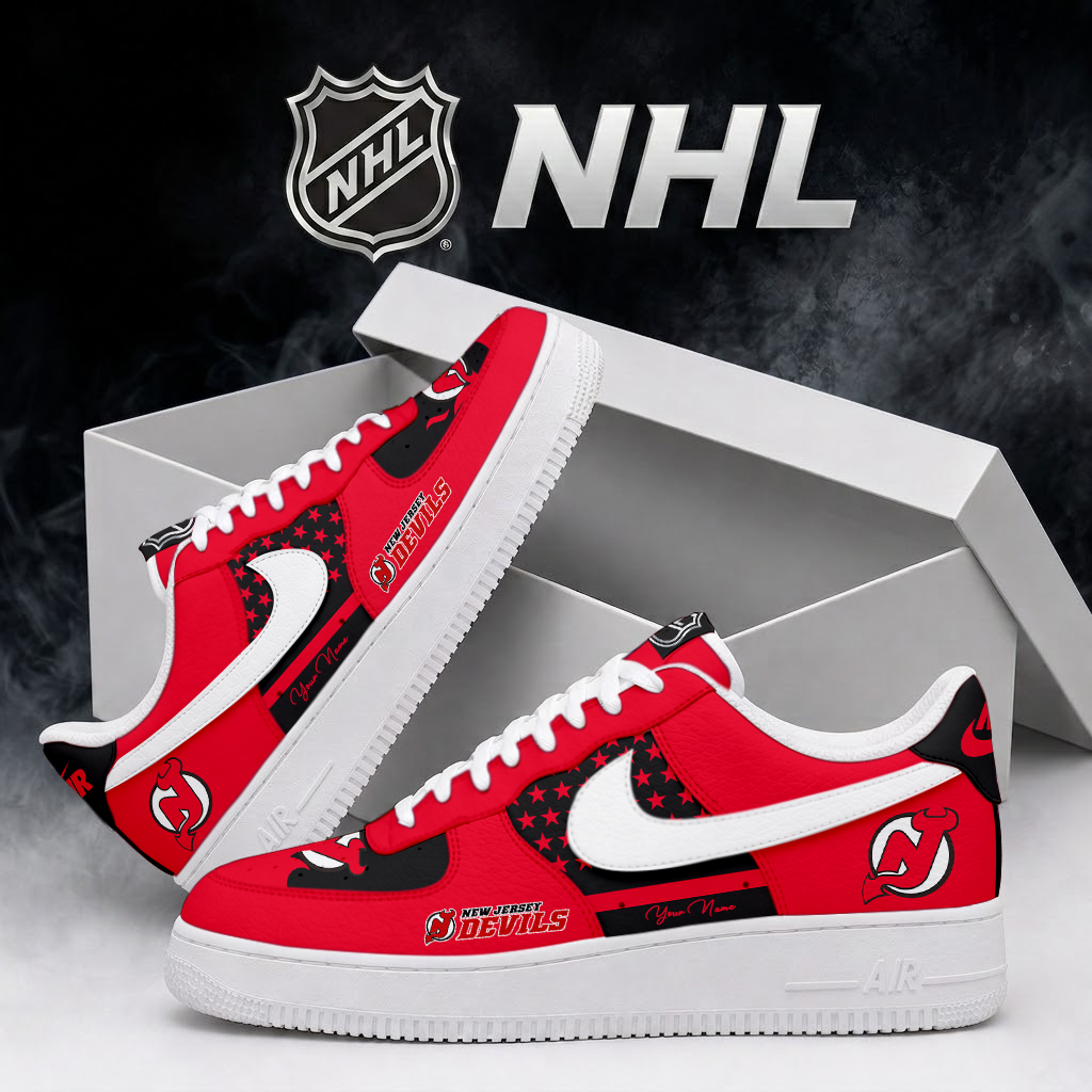 SPECIAL EDITION - NEW CUSTOMIZED NHL06 NJD NEW JERSEY DEVILS AF1 SHOES