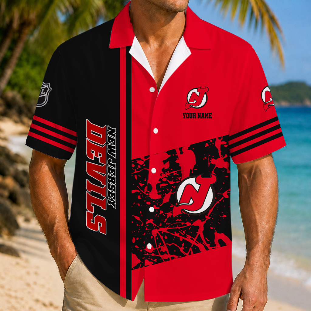 LIMITED EDITION - NEW CUSTOMIZED NHL06 NJD NEW JERSEY DEVILS UNISEX HAWAIIAN SHIRT