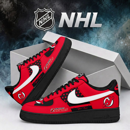 SPECIAL EDITION - NEW CUSTOMIZED NHL06 NJD NEW JERSEY DEVILS AF1 SHOES