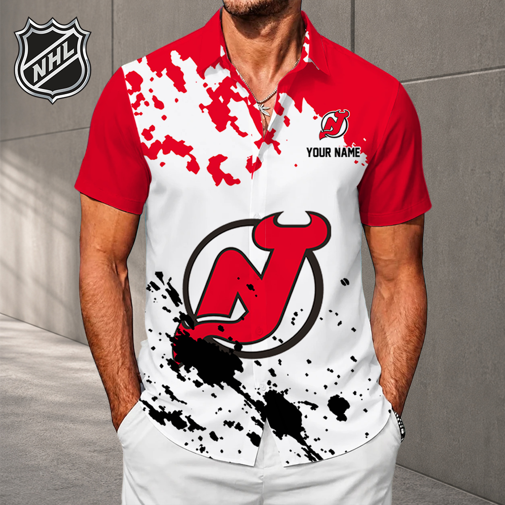 LIMITED EDITION - NEW CUSTOMIZED NHL06 NJD NEW JERSEY DEVILS UNISEX HAWAIIAN SHIRT