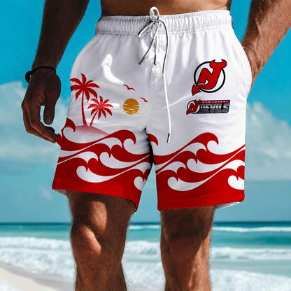 LIMITED EDITION - NEW CUSTOMIZED NHL06 NJD NEW JERSEY DEVILS SHORT PANTS