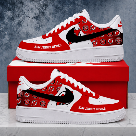 LIMITED EDITION - NEW CUSTOMIZED NHL06 NJD NEW JERSEY DEVILS AF1 SHOES