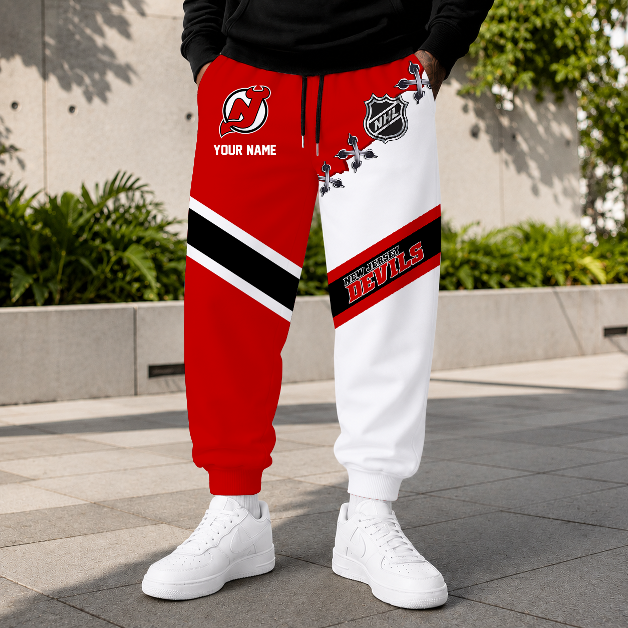 LIMITED EDITION - NEW CUSTOMIZED NHL06 NJD NEW JERSEY DEVILS SWEATPANTS