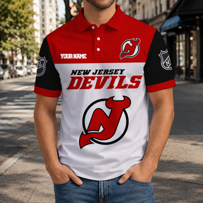EXCLUSIVE EDITION - NEW CUSTOMIZED NHL06 NJD NEW JERSEY DEVILS T-SHIRT, POLO SHIRT, ZIP POLO SHIRT, SWEATSHIRT, HOODIE & ZIP HOODIE