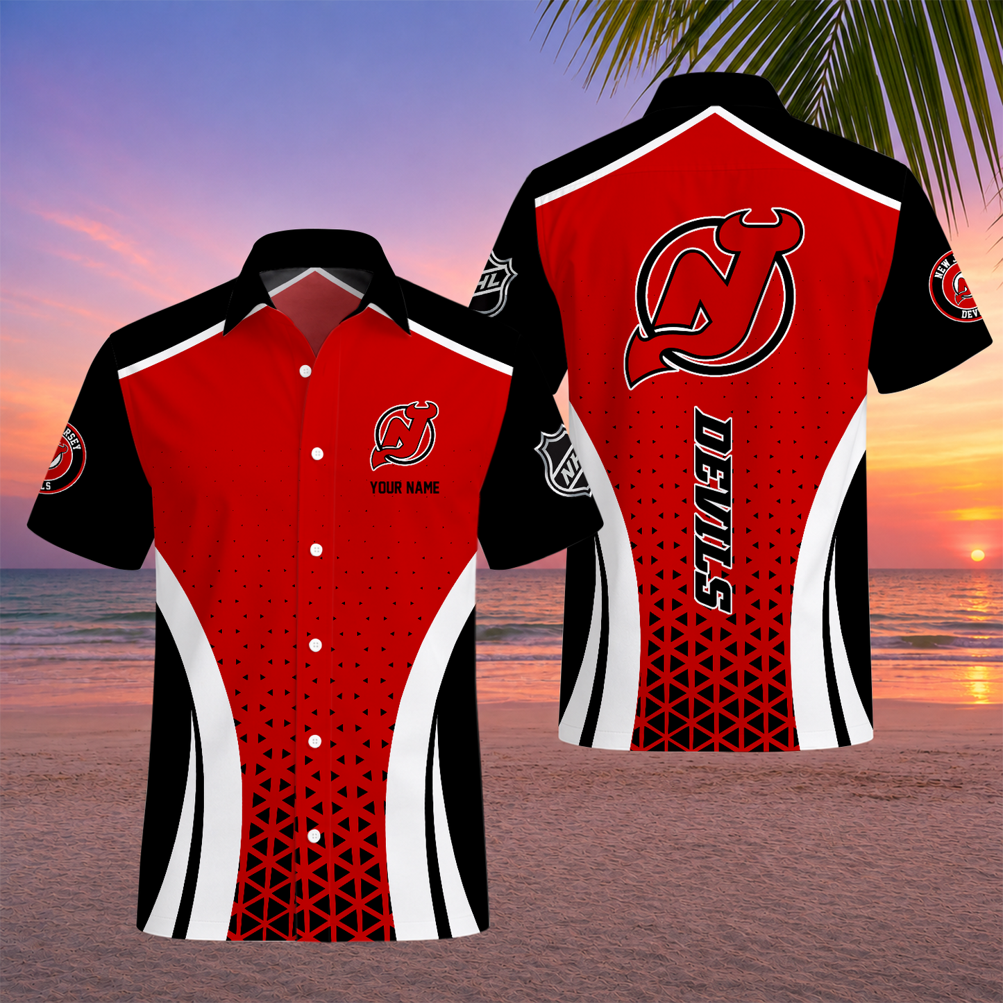 LIMITED EDITION - NEW CUSTOMIZED NHL06 NJD NEW JERSEY DEVILS UNISEX HAWAIIAN SHIRT