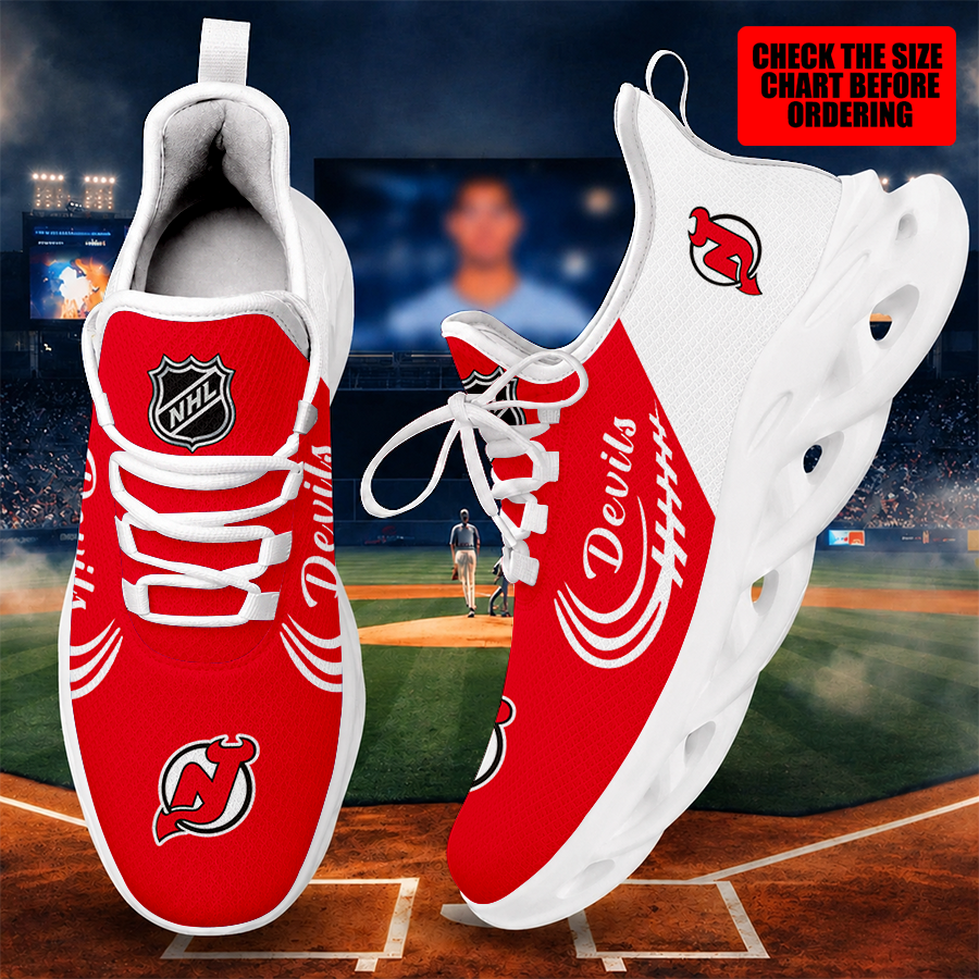 [SUPER SALE ] NEW CUSTOMIZED NHL06 NJD NEW JERSEY DEVILS MAX SOUL SHOES