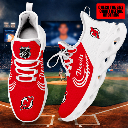[SUPER SALE ] NEW CUSTOMIZED NHL06 NJD NEW JERSEY DEVILS MAX SOUL SHOES