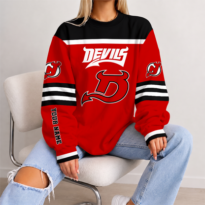 [SUPER SALE] NEW CUSTOMIZED NHL06 NJD NEW JERSEY DEVILS UNISEX SWEATSHIRT
