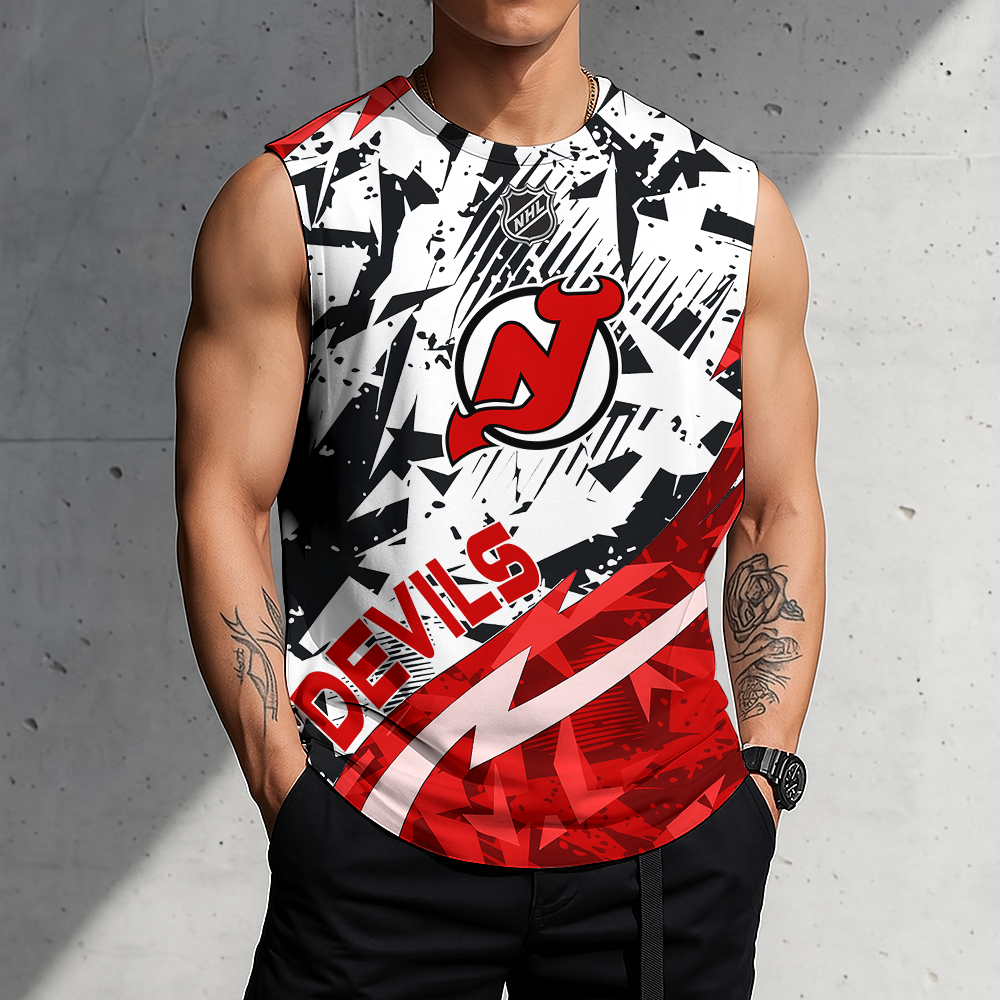LIMITED EDITION - NEW CUSTOMIZED NHL06 NJD NEW JERSEY DEVILS TANK TOP & GYM SHIRT