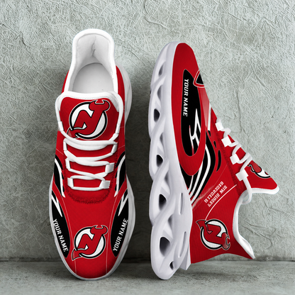 [SUPER SALE ] NEW CUSTOMIZED NHL06 NJD NEW JERSEY DEVILS MAX SOUL SHOES