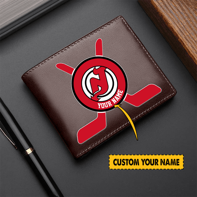 LIMITED EDITION - NEW CUSTOMIZED NHL06 NJD NEW JERSEY DEVILS LEATHER WALLET