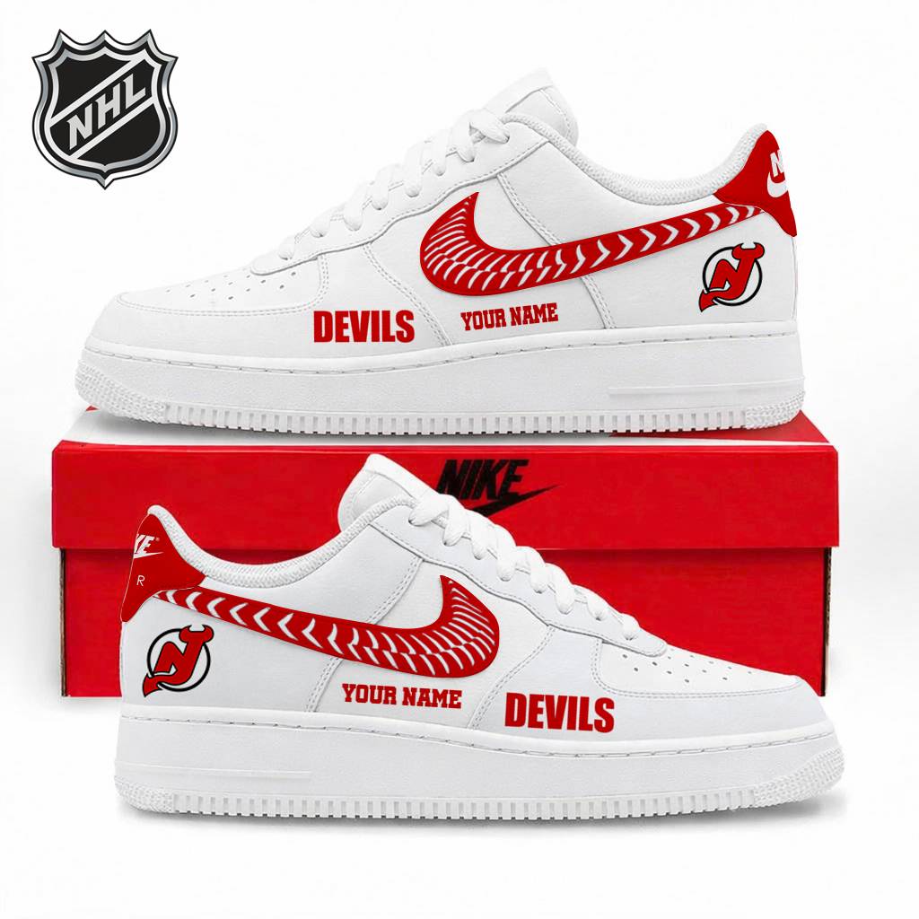 LIMITED EDITION - NEW CUSTOMIZED NHL06 NJD NEW JERSEY DEVILS AF1 SNEAKERS