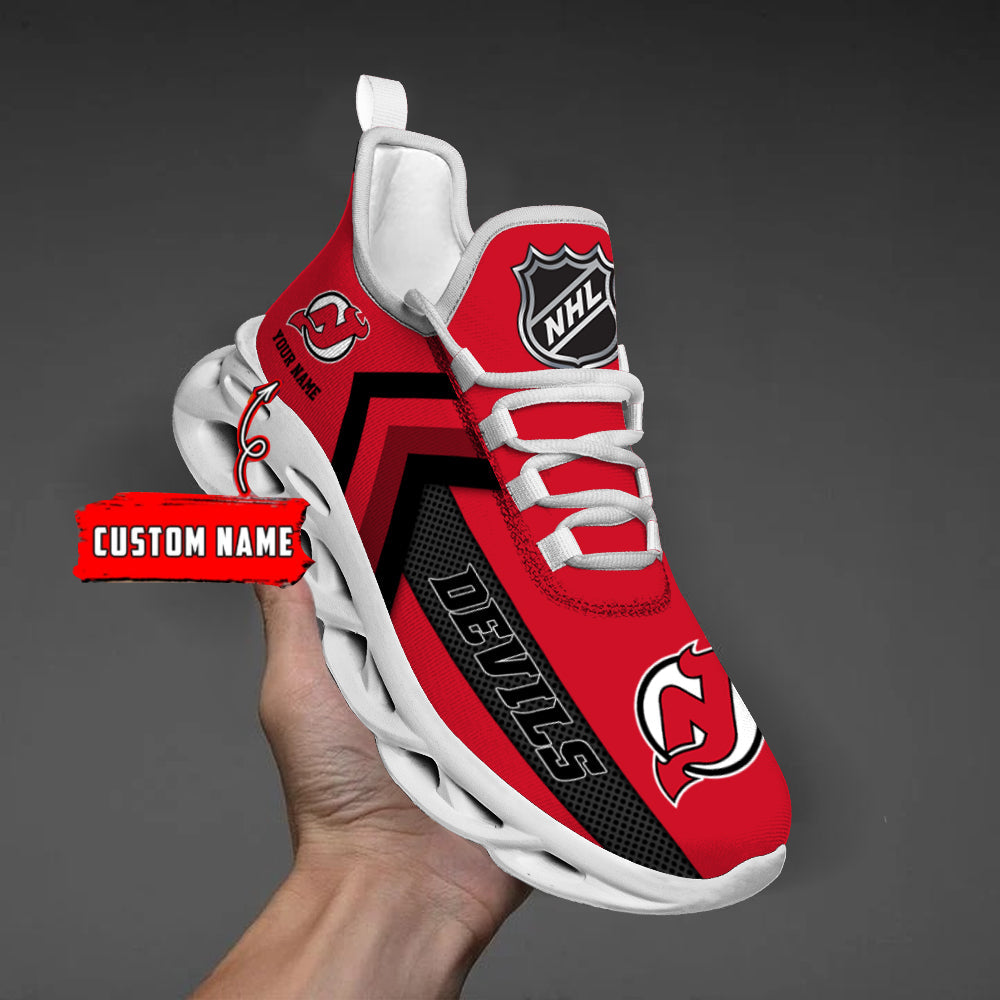 [SUPER SALE ] NEW CUSTOMIZED NHL06 NJD NEW JERSEY DEVILS MAX SOUL SHOES