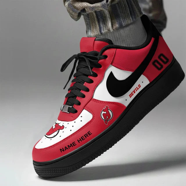 [SUPER SALE] NEW CUSTOMIZED NHL06 NJD NEW JERSEY DEVILS AF1 SHOES