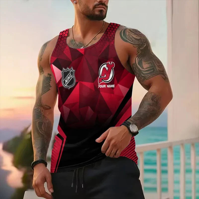 [SUPER SALE] NEW CUSTOMIZED NHL06 NJD NEW JERSEY DEVILS UNISEX TANK TOP