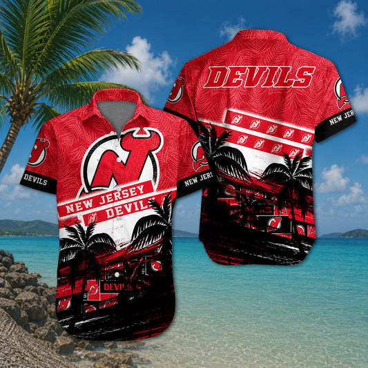 LIMITED EDITION - NEW CUSTOMIZED NHL06 NJD NEW JERSEY DEVILS UNISEX HAWAIIAN SHIRT