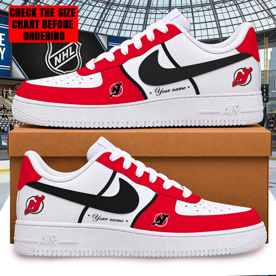 LIMITED EDITION - NEW CUSTOMIZED NHL06 NJD NEW JERSEY DEVILS AF1 SHOES