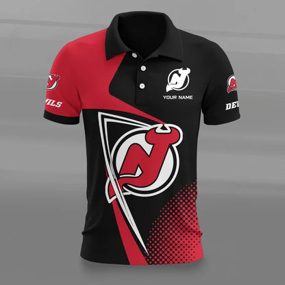 [SUPER SALE] NEW CUSTOMIZED NHL06 NJD NEW JERSEY DEVILS POLO SHIRT
