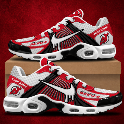 LIMITED EDITION - NEW CUSTOMIZED NHL06 NJD NEW JERSEY DEVILS AIR MAX PLUS SNEAKERS