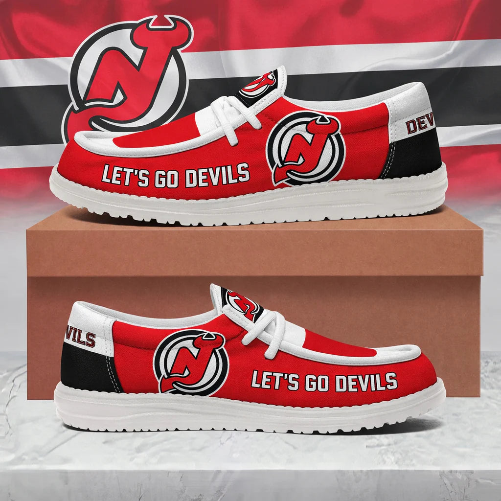 LIMITED EDITION - NEW CUSTOMIZED NHL06 NJD NEW JERSEY DEVILS LOAFER SHOES