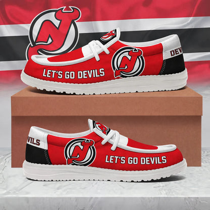 LIMITED EDITION - NEW CUSTOMIZED NHL06 NJD NEW JERSEY DEVILS LOAFER SHOES