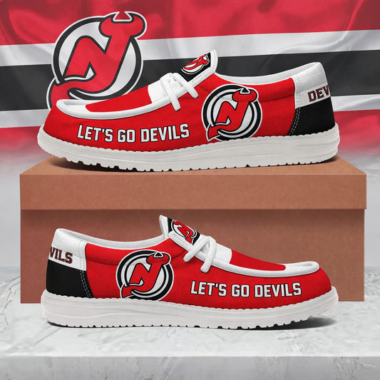 LIMITED EDITION - NEW CUSTOMIZED NHL06 NJD NEW JERSEY DEVILS LOAFER SHOES