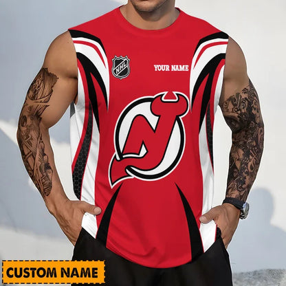 LIMITED EDITION - NEW CUSTOMIZED NHL06 NJD NEW JERSEY DEVILS TANK TOP & GYM SHIRT