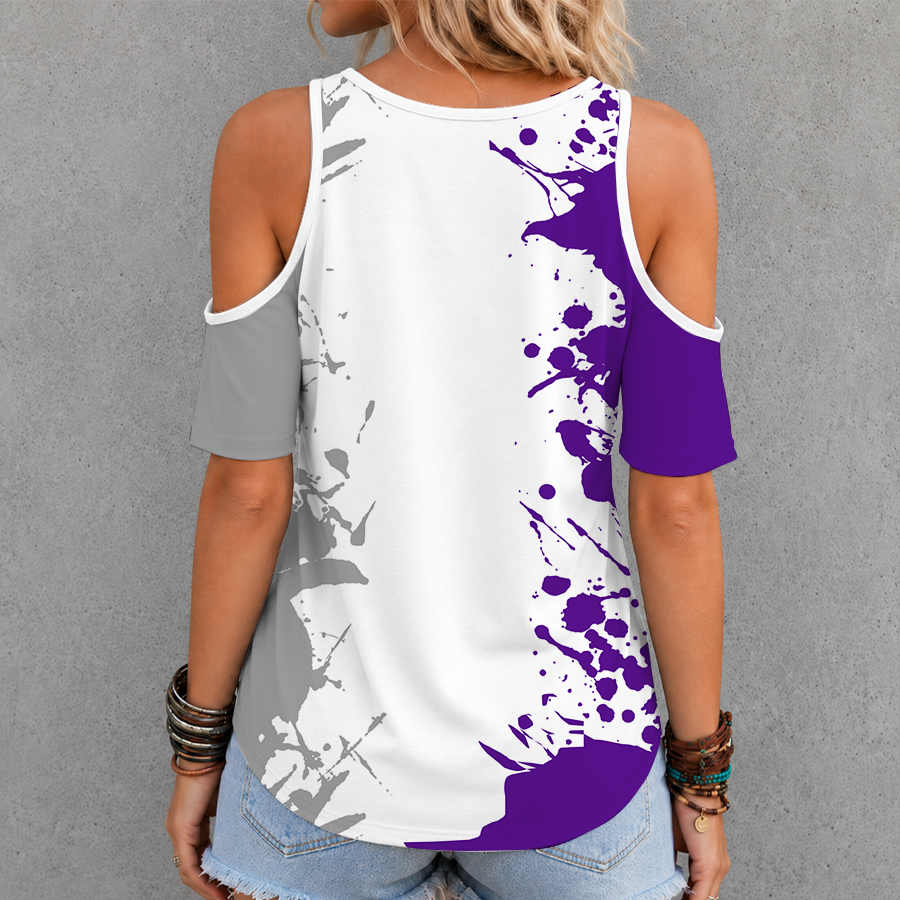 [FAN FAVORITE] NEW CUSTOMIZED NCAA CFH06 NOW NORTHWESTERN WILDCATS CRISS CROSS V-NECK TOP