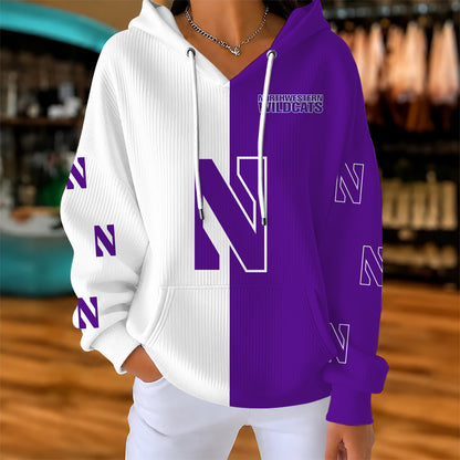 [FAN FAVORITE] NEW CUSTOMIZED NCAA CFH06 NOW NORTHWESTERN WILDCATS RIBBED HOODIE & SWEATSHIRT