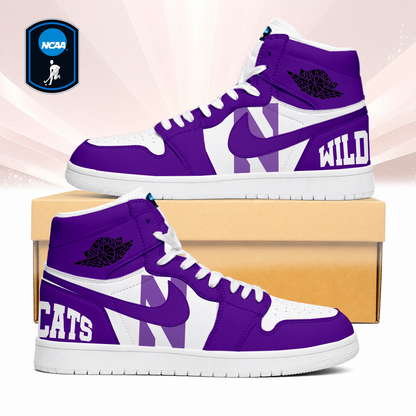 LIMITED EDITION - NEW CUSTOMIZED NCAA CFH06 NOW NORTHWESTERN WILDCATS AIR JORDAN SNEAKERS