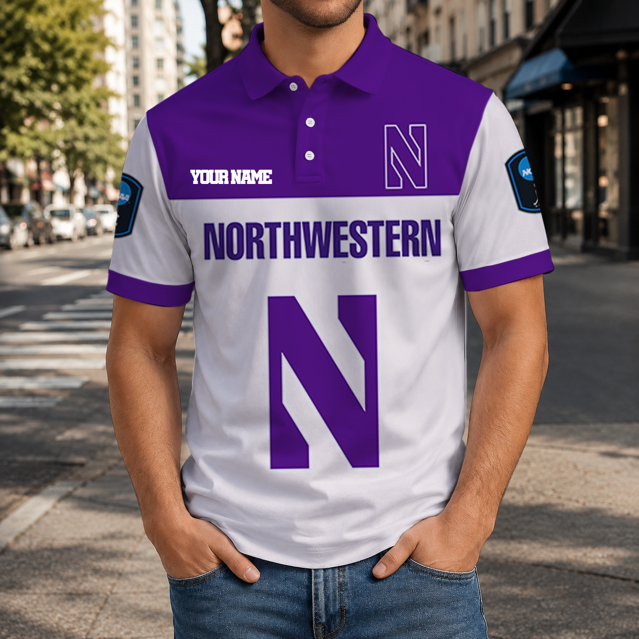 EXCLUSIVE EDITION - NEW CUSTOMIZED NCAA CFH06 NOW NORTHWESTERN WILDCATS POLO SHIRT, ZIP POLO SHIRT & T-SHIRTS