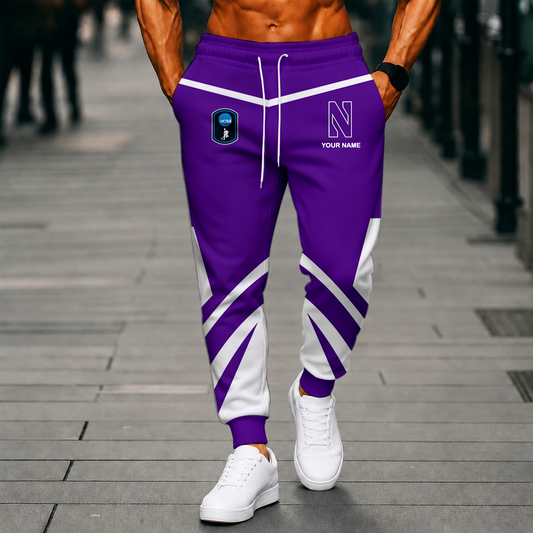 LIMITED EDITION - NEW CUSTOMIZED NCAA CFH06 NOW NORTHWESTERN WILDCATS SWEATPANTS