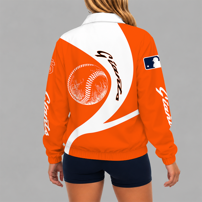 [FLASH SALE] NEW CUSTOMIZED MLB06 SFG SAN FRANCISCO GIANTS V-NECK ZIPPER SWEATSHIRT JACKET