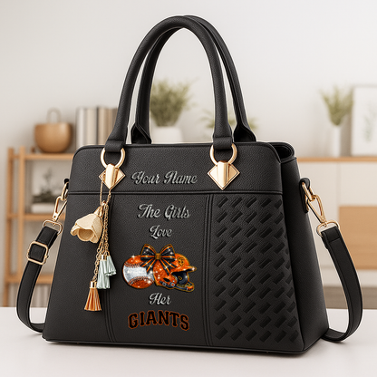 LIMITED EDITION - NEW CUSTOMIZED MLB06 SFG SAN FRANCISCO GIANTS ZIP HANDBAG MULTICOLOR