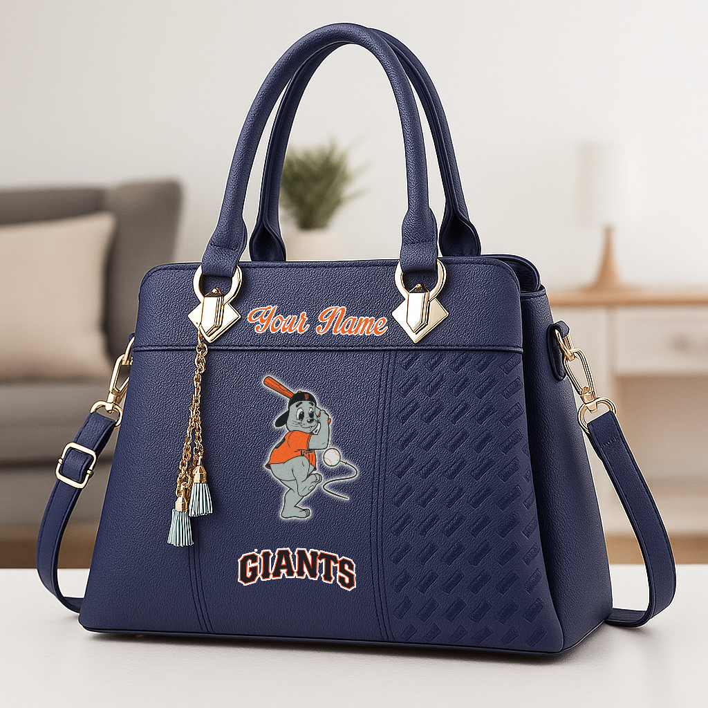 LIMITED EDITION - NEW CUSTOMIZED MLB06 SFG SAN FRANCISCO GIANTS ZIP HANDBAG MULTICOLOR