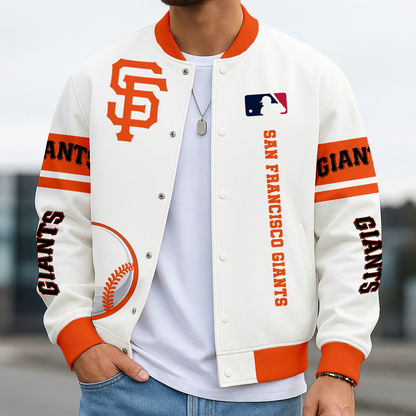 LIMITED EDITION - NEW CUSTOMIZED MLB06 SFG SAN FRANCISCO GIANTS BASEBALL JACKET, SATIN VARSITY JACKET