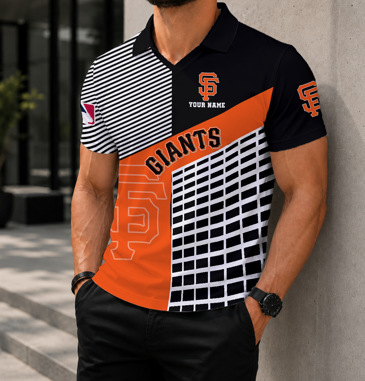 LIMITED EDITION - NEW CUSTOMIZED MLB06 SFG SAN FRANCISCO GIANTS POLO SHIRT