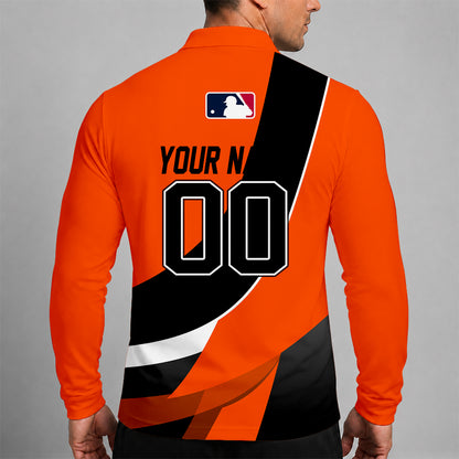 [FLASH SALE] NEW CUSTOMIZED MLB06 SFG SAN FRANCISCO GIANTS MEN'S LONG SLEEVE POLO